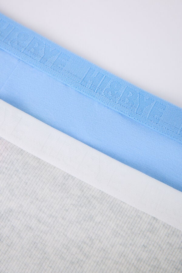 HI&BYE Pack de 2 cuecas boxer azuis e cinzentas branco