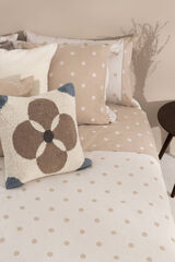 Textura Funda n&oacute;rdica algod&oacute;n percal lunares reversible. Cama 150-160cm. beige