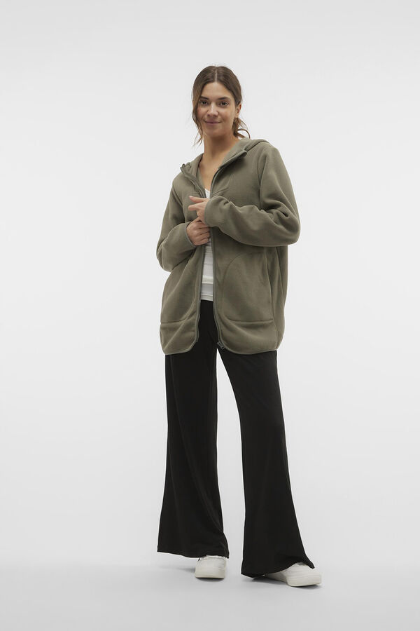 Mamalicious Sudadera forro polar maternity, lactancia verde