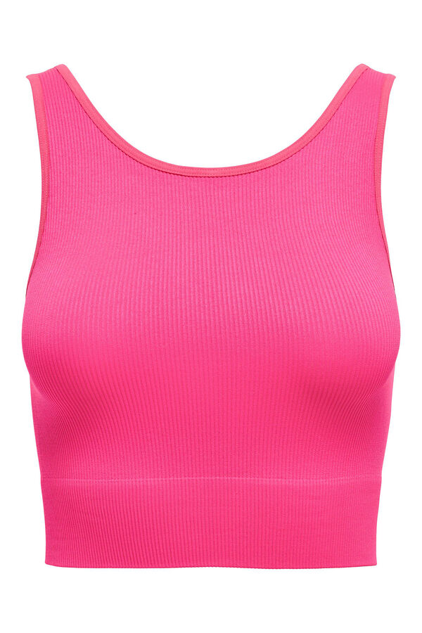 Only Play Sujetador deportivo canalé rojo