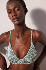 Penti Top de bikini tipo bralette con aros Camellia estampado