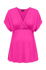 Only Maternity Top fluido manga murci&eacute;lago cuello pico maternity fucsia