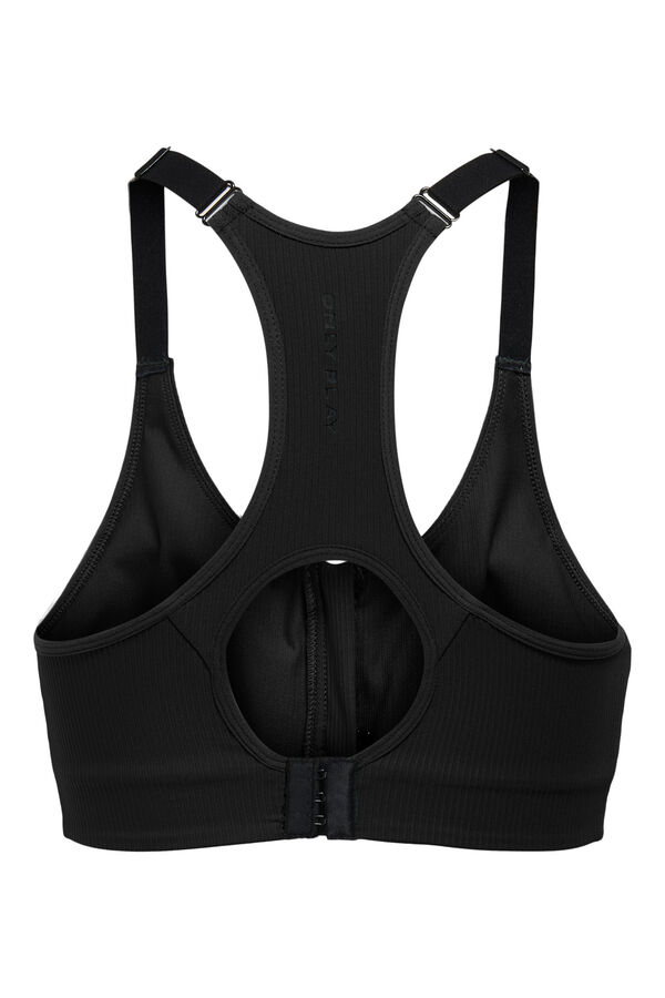 Only Play Soutien desportivo de suporte alto com fecho-&eacute;clair preto