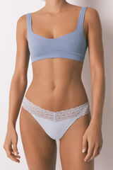 Women'secret Tanga renda de tanga azul azul
