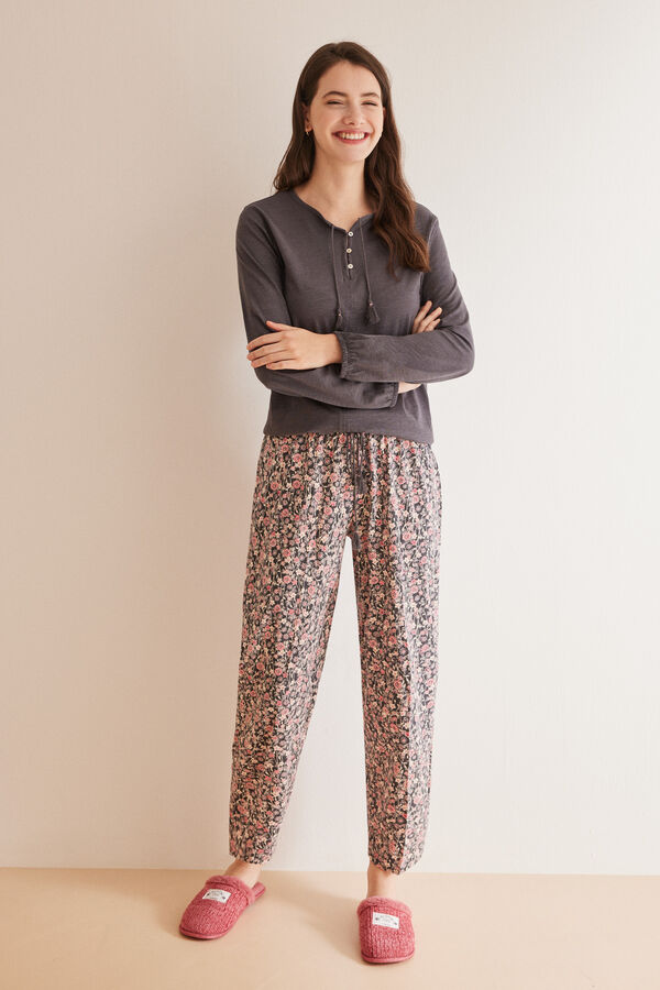 Women'secret Camiseta evas&eacute; 100% algod&oacute;n gris gris