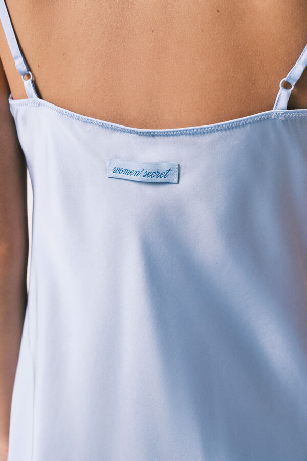 Women'secret Camis&oacute;n midi tirantes sat&eacute;n azul azul