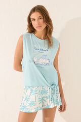 Women'secret Pijama curto verde Garfield verde