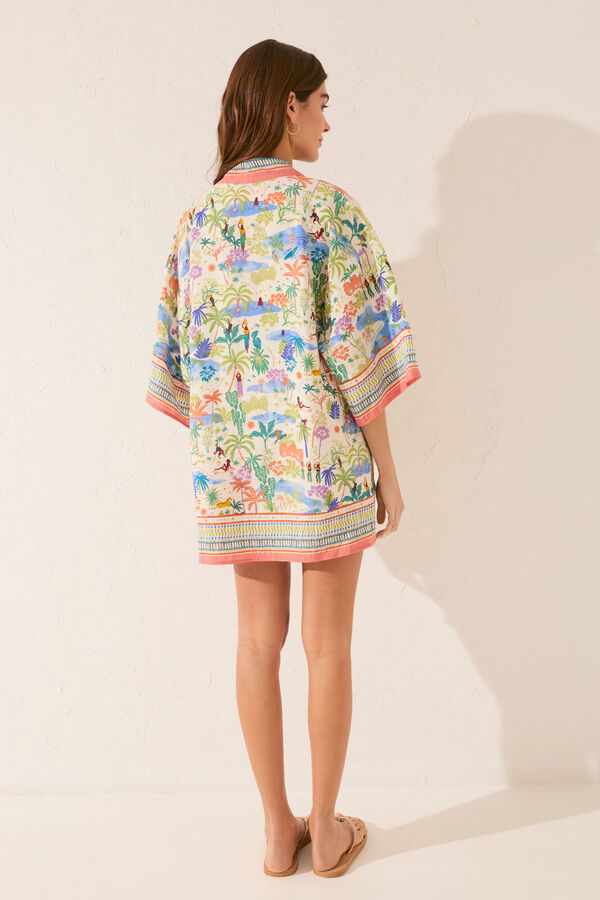 Women'secret T&uacute;nica kimono viscosa estampado paisaje estampado