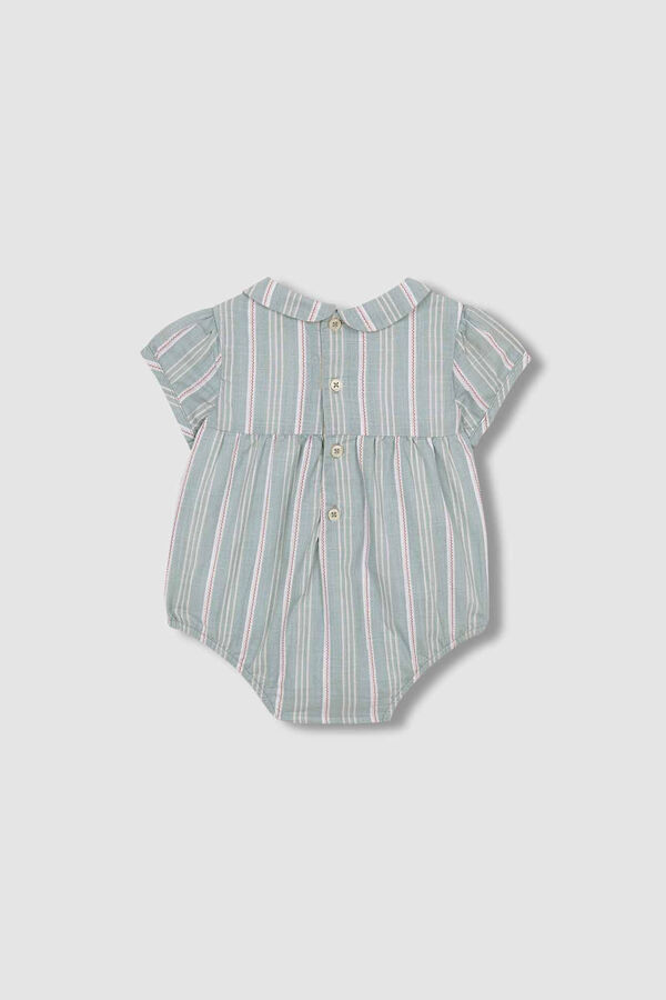 Gocco Babygro &agrave;s riscas gola beb&eacute; verde estampado
