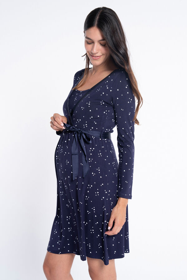 Ohma! Camis&oacute;n lactancia m/l estampado copos azul