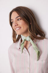 Women'secret Len&ccedil;o riscas verde no gola estampado