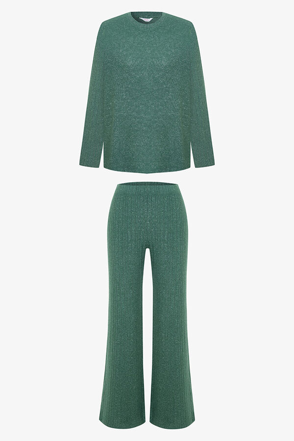 Penti Conjunto de pijama de manga larga con cuello redondo Coziness verde