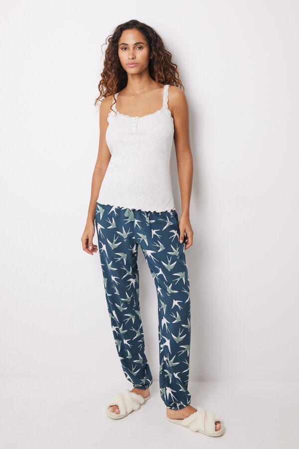 Women'secret Camiseta tirantes canal&eacute; algod&oacute;n gris gris