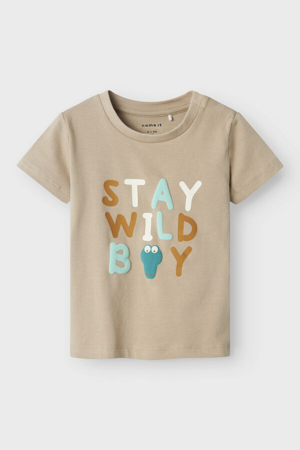 Name it Camisola de manga curta para bebé cinzento