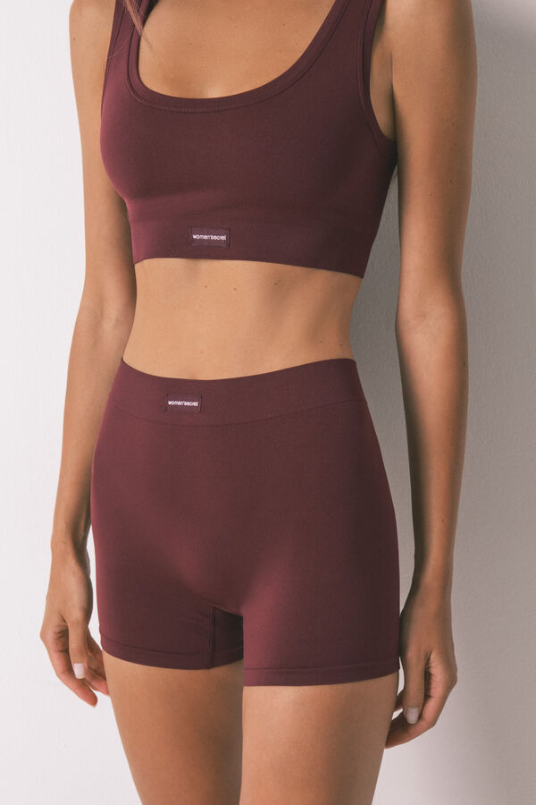 Women'secret Cal&ccedil;a sem costura marrom vermelho