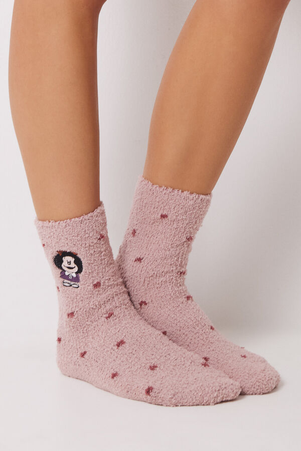 Women'secret Mafalda meias longas de pelo rosas rosa