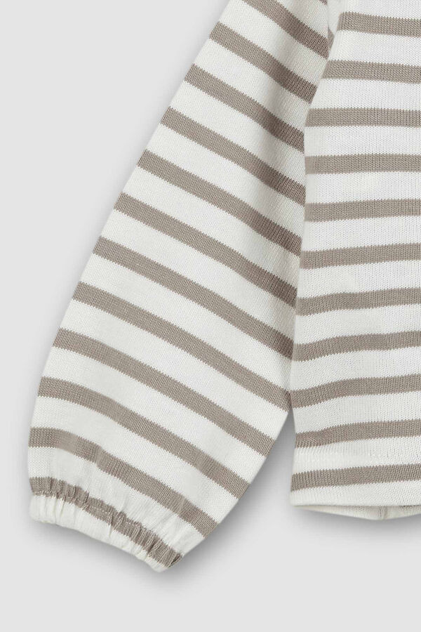 Gocco T-shirt manga abalonada riscas cru