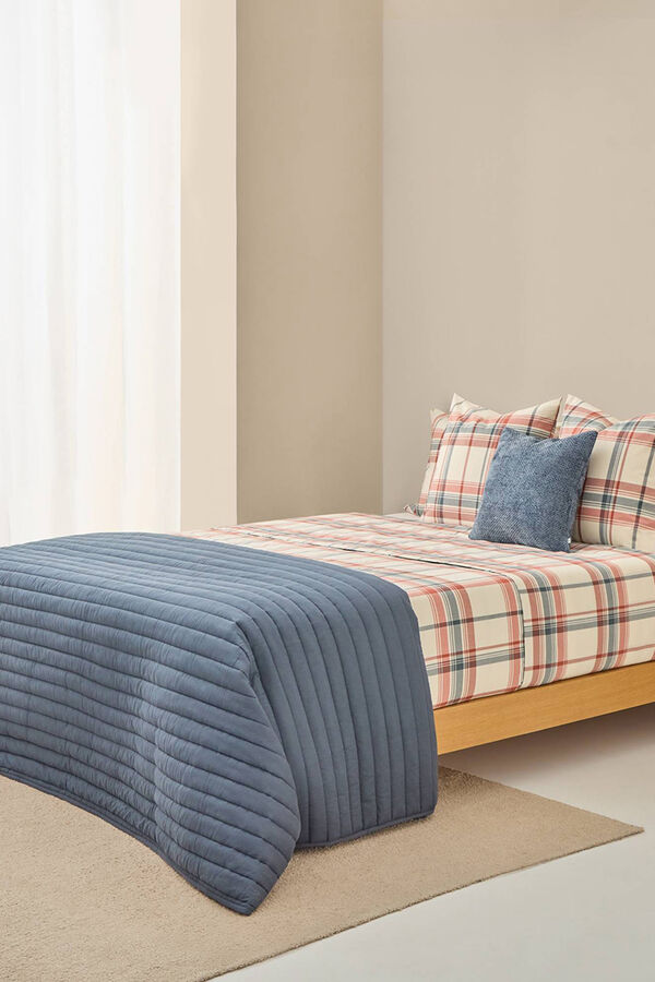 Textura S&aacute;bana de cuadros estampado