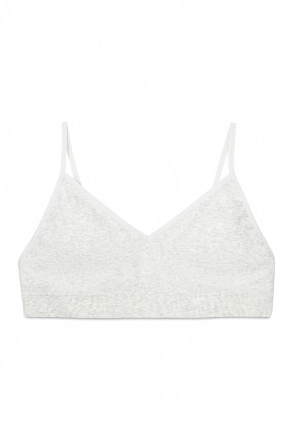 HI&BYE Suti&atilde; top enchimento cinza com copas remov&iacute;veis cinzento