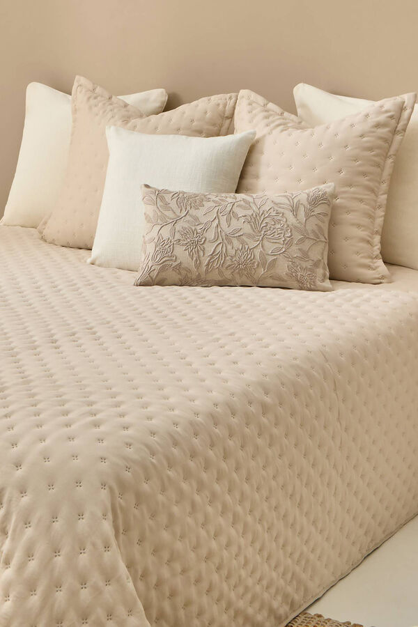 Textura Edred&oacute;n liso reversible beige