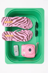 HI&BYE Chanclas print cebra rosa logo rosa