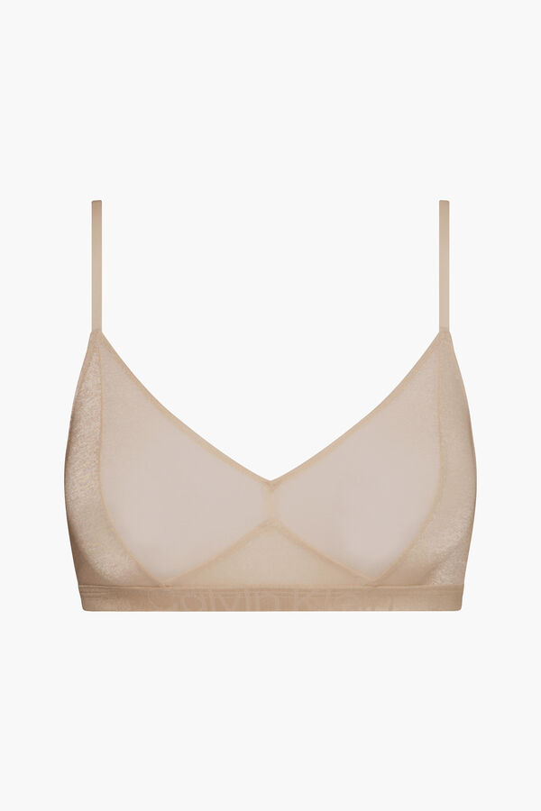 Calvin Klein Tanga de renda Intrinsic bege