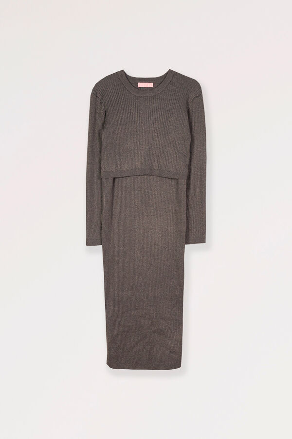 Ohma! Vestido Lactancia De Punto gris