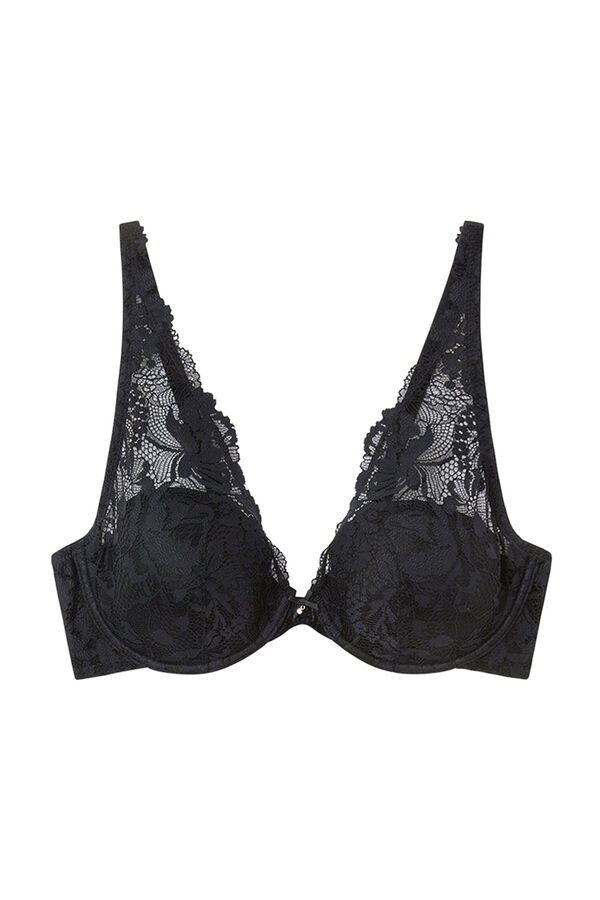 Women'secret INTUITIVE Soutien halter enchimento renda preto preto