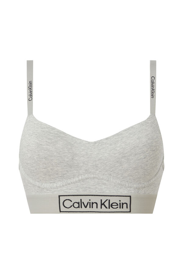 Calvin Klein Bralette tirantes finos espalda abierta cinzento