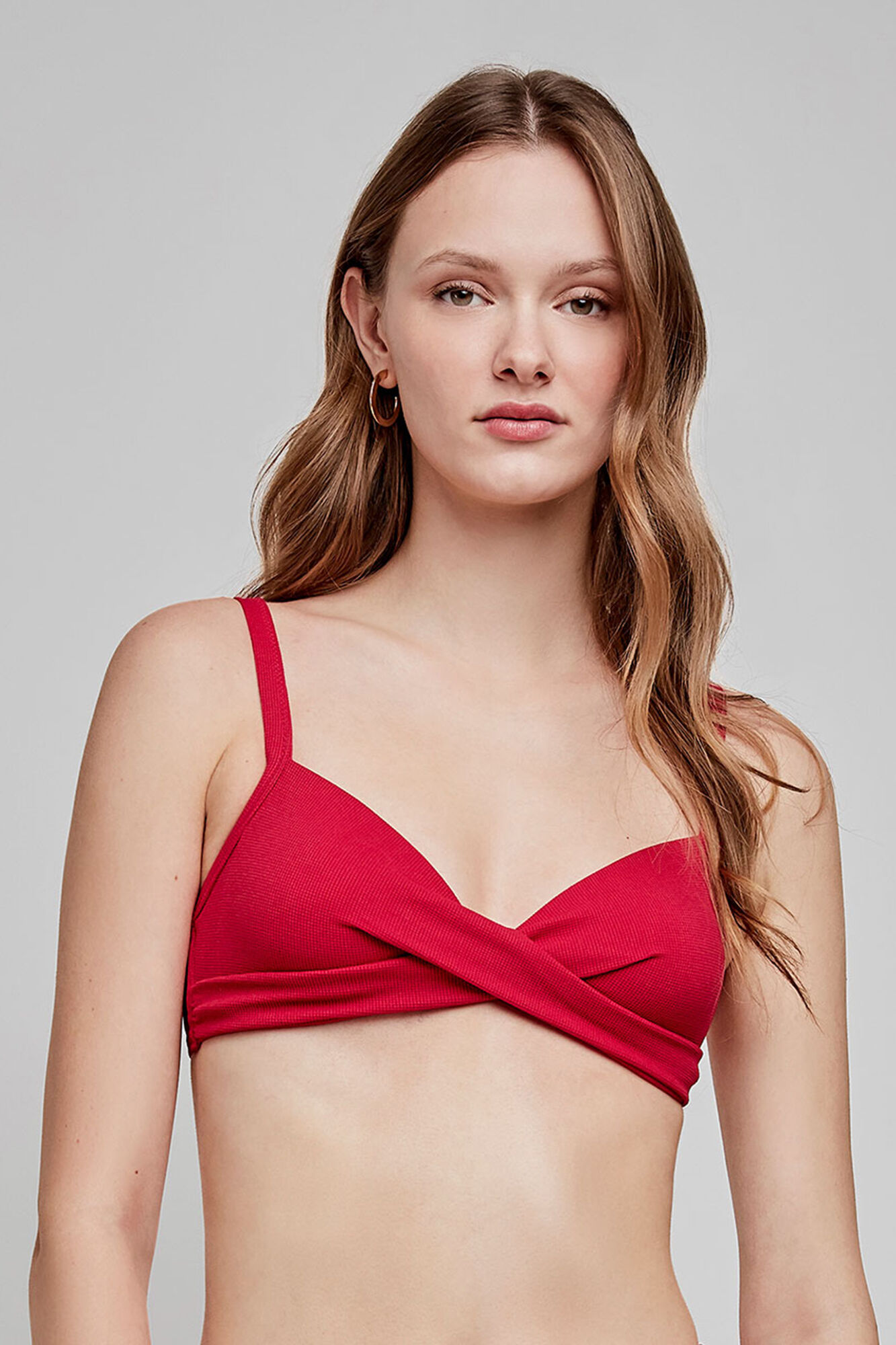 Gisela Top bikini capacidad tejido de estructura granate