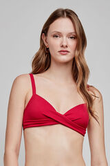 Gisela Top bikini capacidad tejido de estructura granate estampado