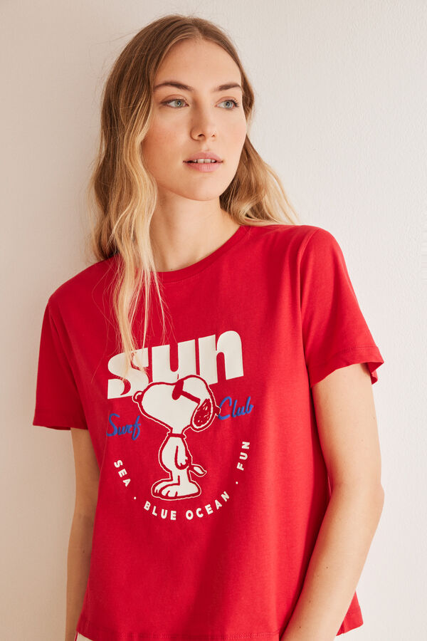 Women'secret Camiseta 100% algod&oacute;n rojo Snoopy  rojo