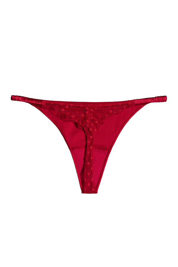 Women'secret Tanga sat&eacute;n plumeti rojo rojo