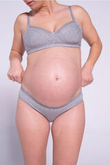 Womensecret Cuecas para grávida básicas de algodão às bolinhas cinzento