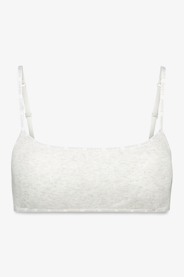 HI&BYE Sujetador top algod&oacute;n copas extra&iacute;bles gris gris