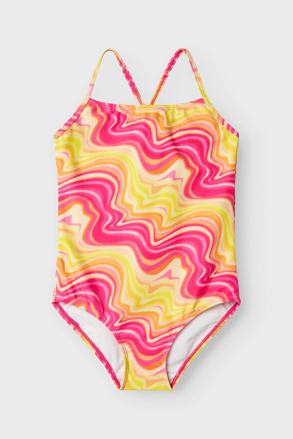 Name it Maiô tie dye para menina rosa