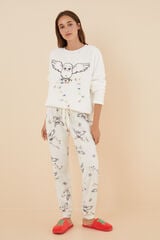 Women'secret Pijama polar branco Harry Potter bege
