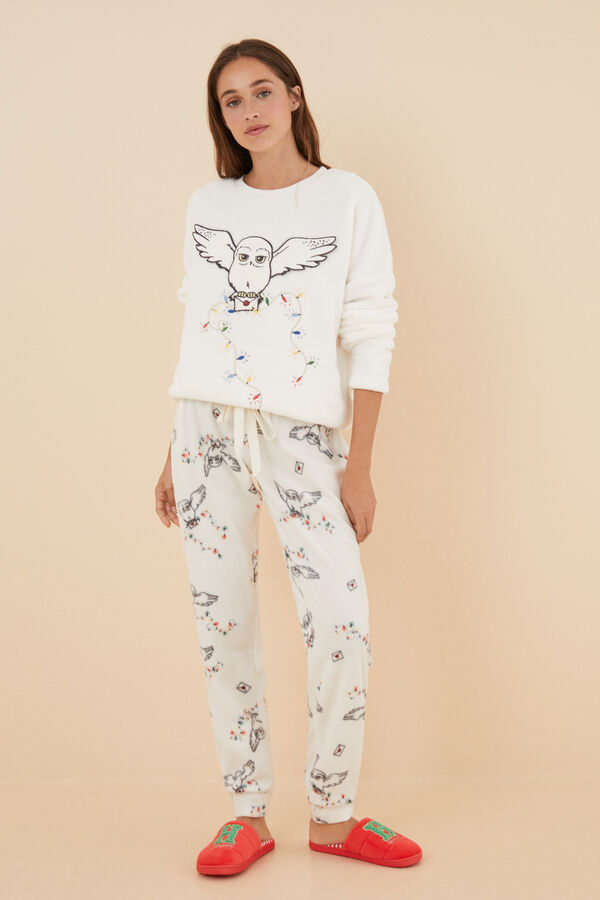 Women'secret Pijama polar branco Harry Potter bege