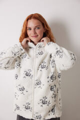 Women'secret Bata borreguito blanco flores blanco