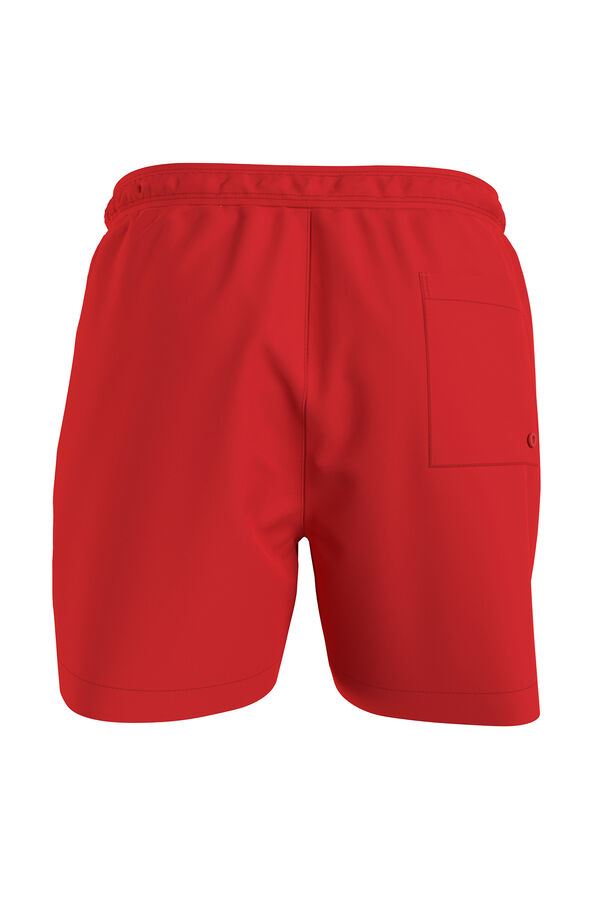 Calvin Klein Ba&ntilde;ador de largo medio con cord&oacute;n  rojo