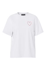 Pieces Camiseta algod&oacute;n org&aacute;nico estampada blanco