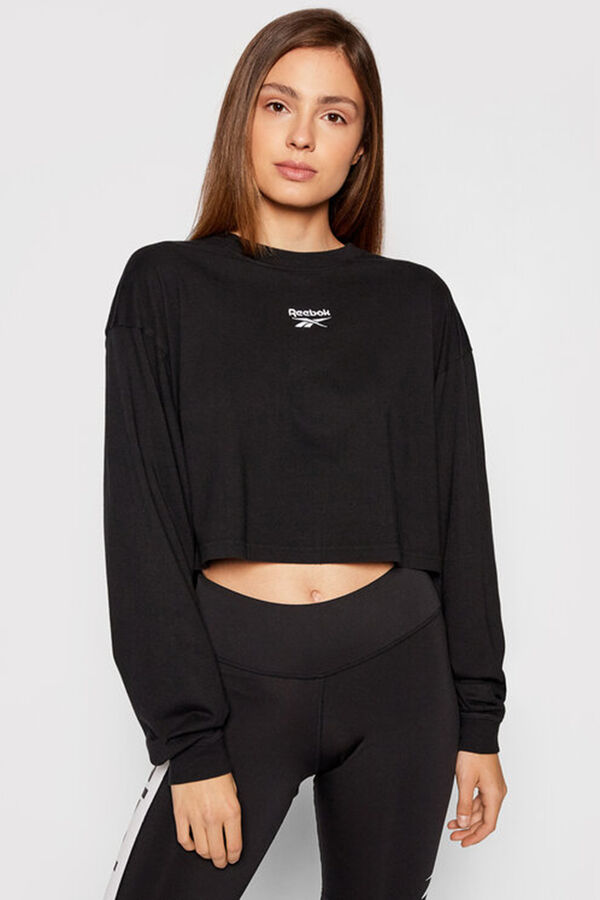 Reebok Camiseta COTTON LONGSLEEVE negro