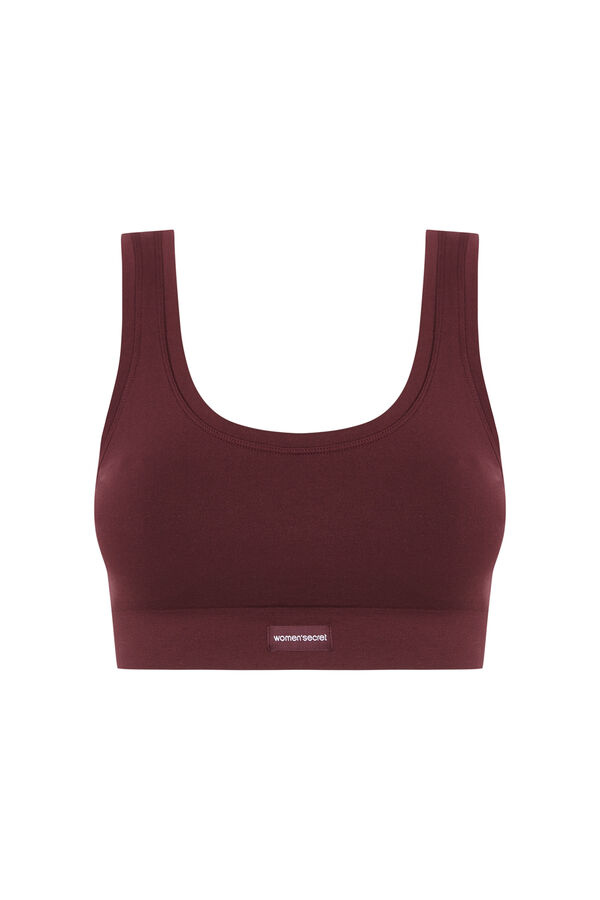 Women'secret LOVELY top revers&iacute;vel sem costura em marrom vermelho