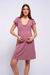 Ohma! Camis&oacute;n de lactancia manga corta con encaje morado/lila