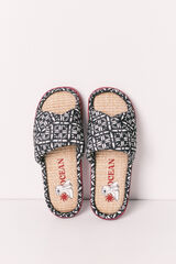 Women'secret Zapatillas casa tiras cruzadas estampado &eacute;tnico gris