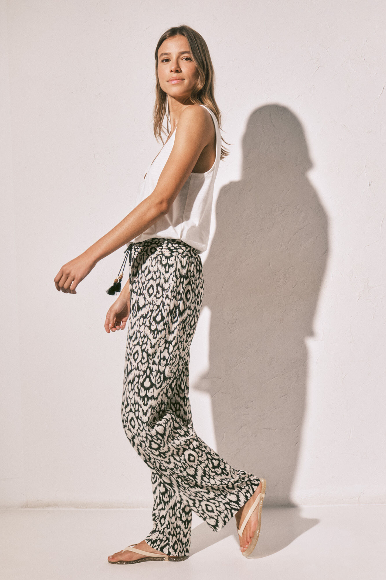 Women'secret Cal&ccedil;a comprida estampada preta