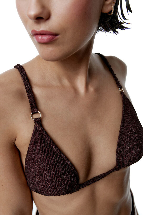 Black Limba Top de biquíni marrom Radiance triangular castanho
