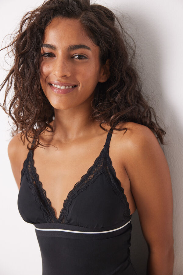 Women'secret Body triangular em microfibra preto preto