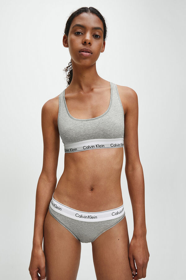 Calvin Klein Top de algodão Modern Cotton cinzento