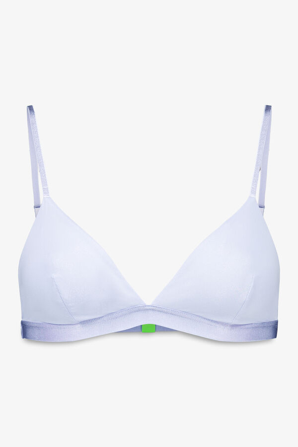 HI&BYE Soutien triangular de microfibra azul claro com glitter azul